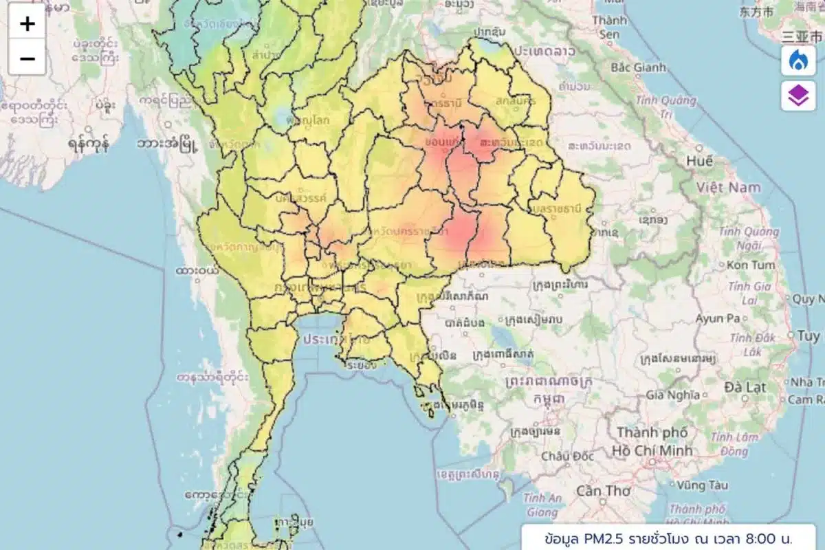 Thailand’s PM2.5 levels soar, posing health risks in 38 provinces | Thaiger
