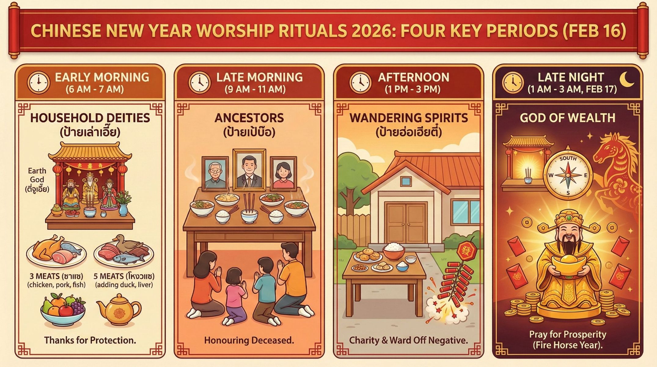 New Year's Day 2026 falls on February 17, featuring traditional clothing and family gatherings.