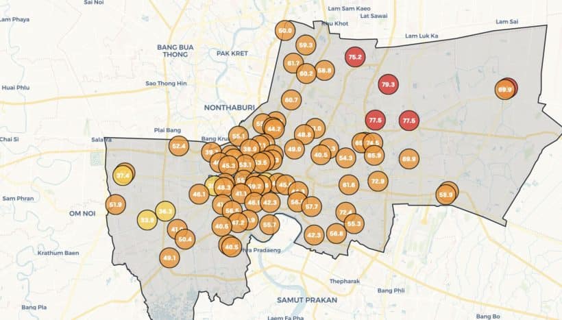 Bangkok's air quality deteriorates significantly, impacting health across multiple districts.