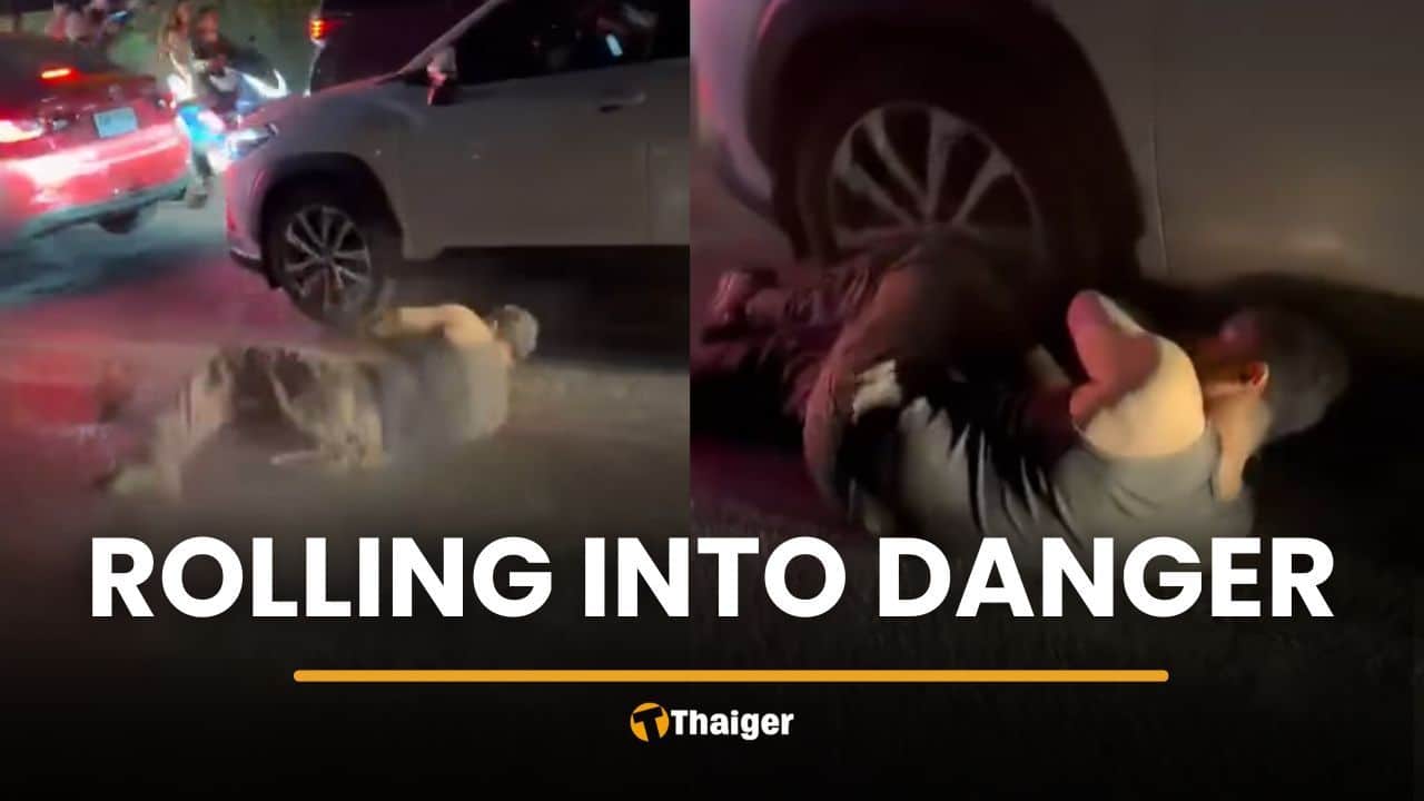 Foreign man seen rolling on Phuket street near EDC event | Thaiger
