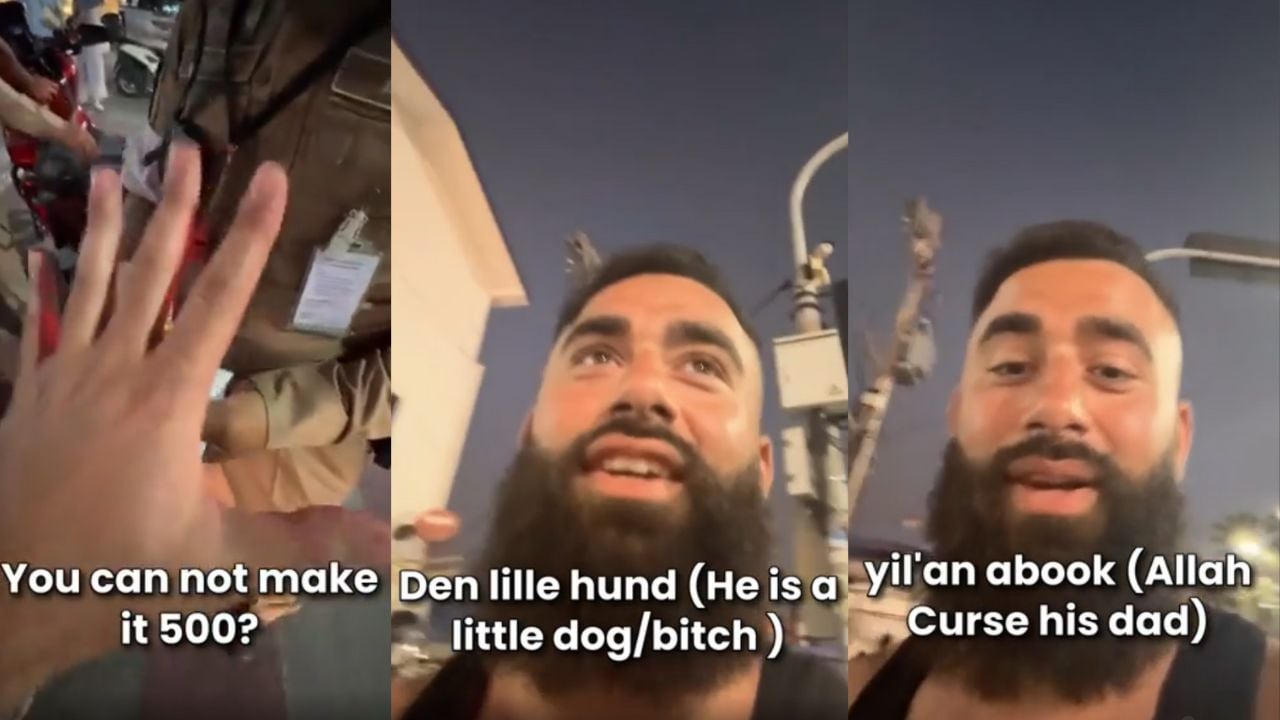 Screenshot of foreign influencer interacting with Thai police in Pattaya