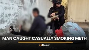 Udon Thani man casually smokes meth outside police commander’s house | Thaiger