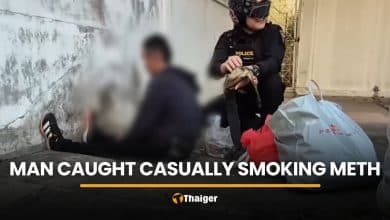 Udon Thani man casually smokes meth outside police commander’s house | Thaiger