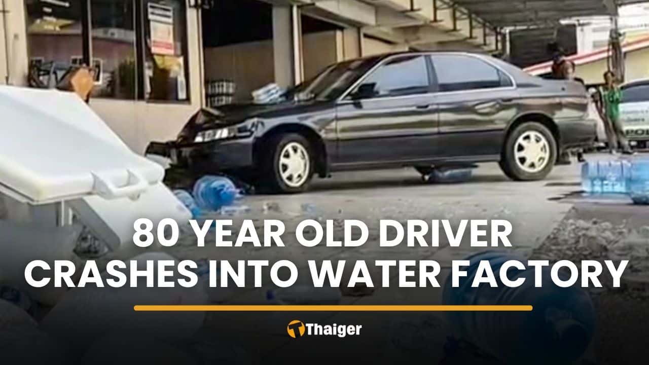 Elderly driver smashes into Trat factory, blames gear failure | Thaiger