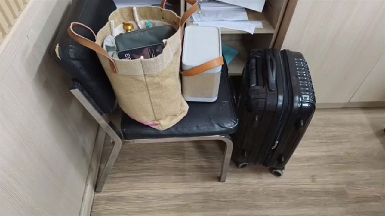 Broken glass window on 11th floor of Udon Thani hotel