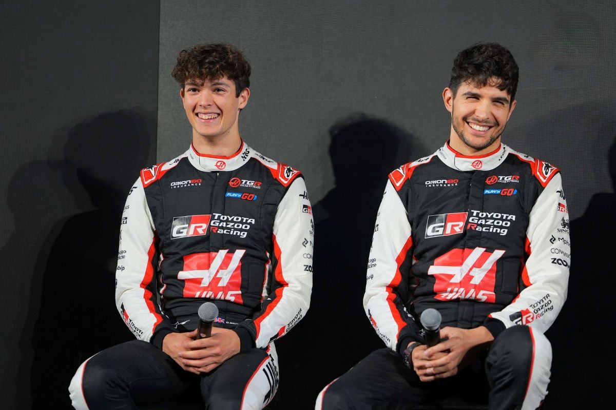 Haas drivers Esteban Ocon and Oliver Bearman