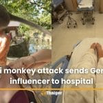 Krabi monkey attack sends German influencer to hospital | Thaiger