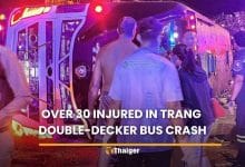 Over 30 injured in Trang double-decker bus crash