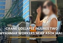 Crane collapse in Bangkok injures two Myanmar workers near Asok mall | Thaiger