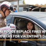 Thai police replace fines with flowers for Valentine’s Day | Thaiger