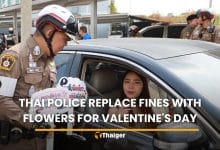 Thai police replace fines with flowers for Valentine’s Day