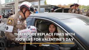 Thai police replace fines with flowers for Valentine’s Day
