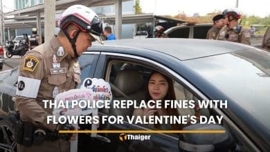 Thai police replace fines with flowers for Valentine’s Day