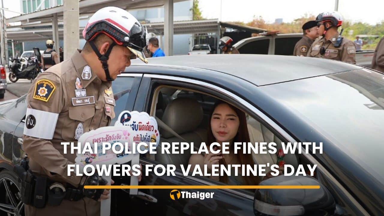 Thai police replace fines with flowers for Valentine’s Day