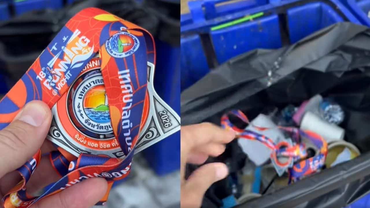 Russian runner throws medal from Phuket race away