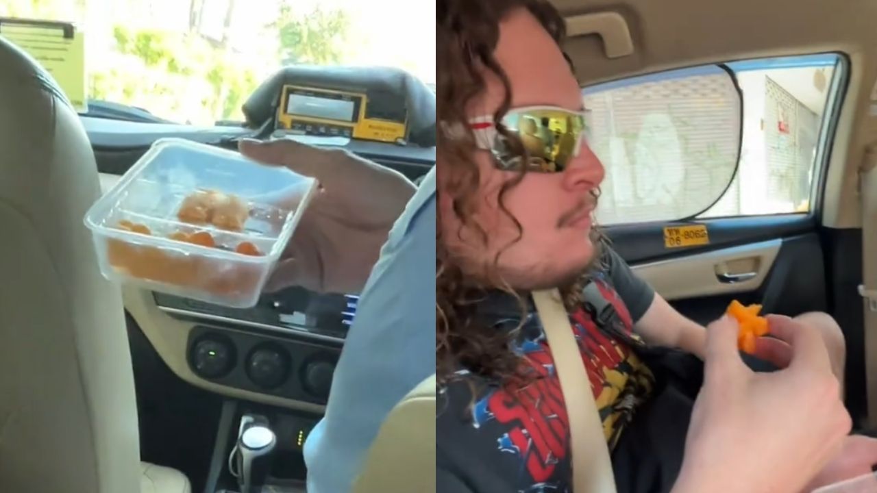 Thai taxi shares dessert with Australian couple