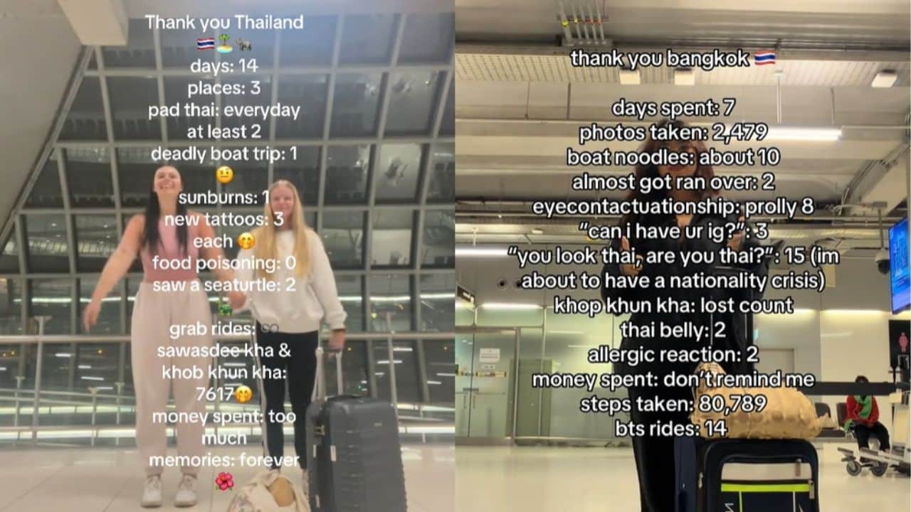 Foreign tourist tiktok video trend in Thailand