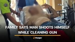 Pattaya man allegedly shoots himself in face while cleaning gun