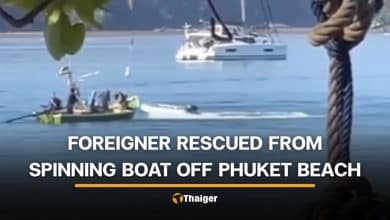 Thai fishermen rescue foreigner as unmanned boat spins off Phuket beach | Thaiger