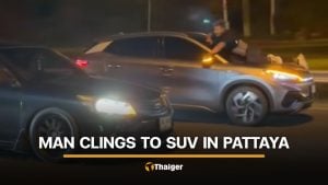 Thai man clings to moving SUV in Pattaya allegedly to stop car thief | Thaiger