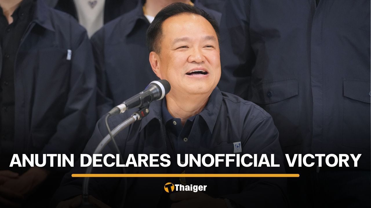Anutin declares unofficial victory as Bhumjaithai leads 2026 General Election | Thaiger