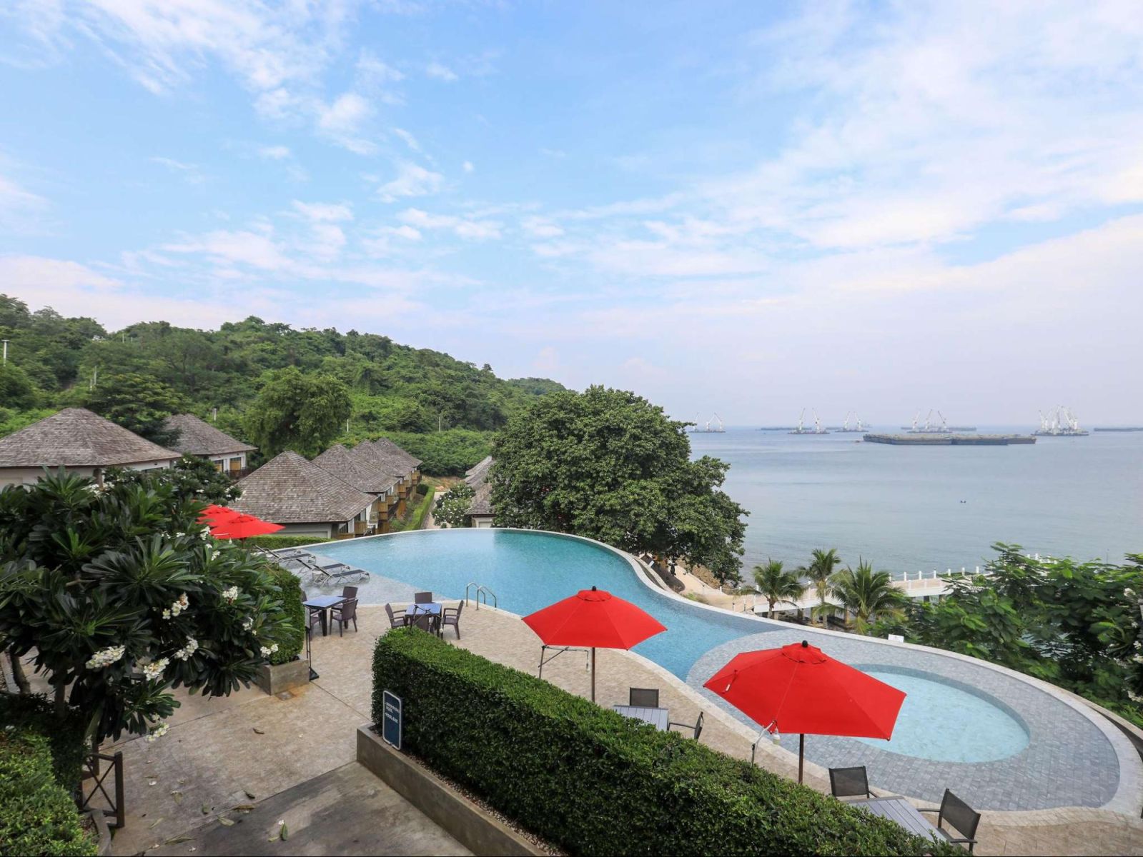 Swimming pool overlooking the ocean
