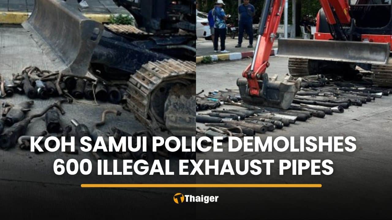 Koh Samui police demolishes 600 illegal exhaust pipes | Thaiger