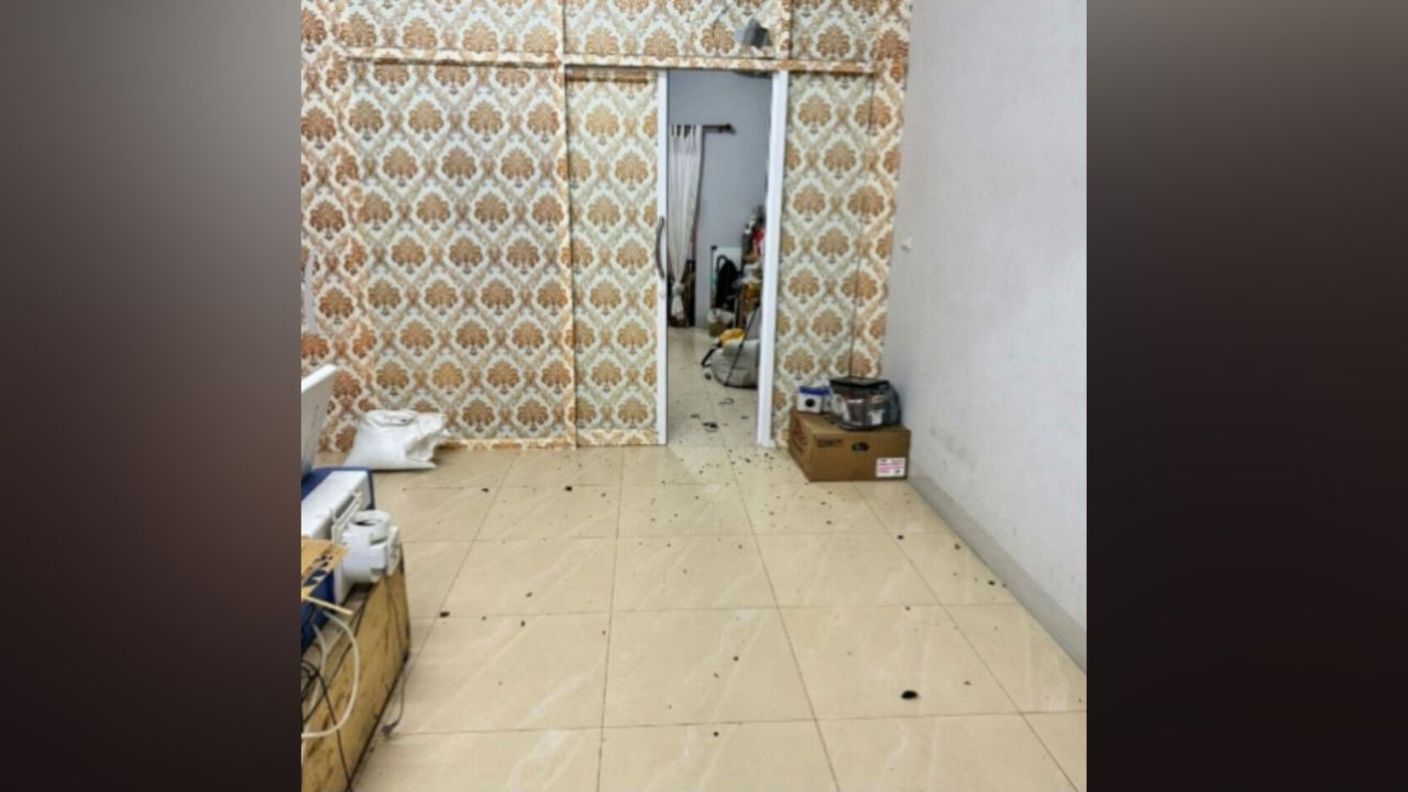 Broken glass and damaged items caused by bottle thrown during Rayong altercation
