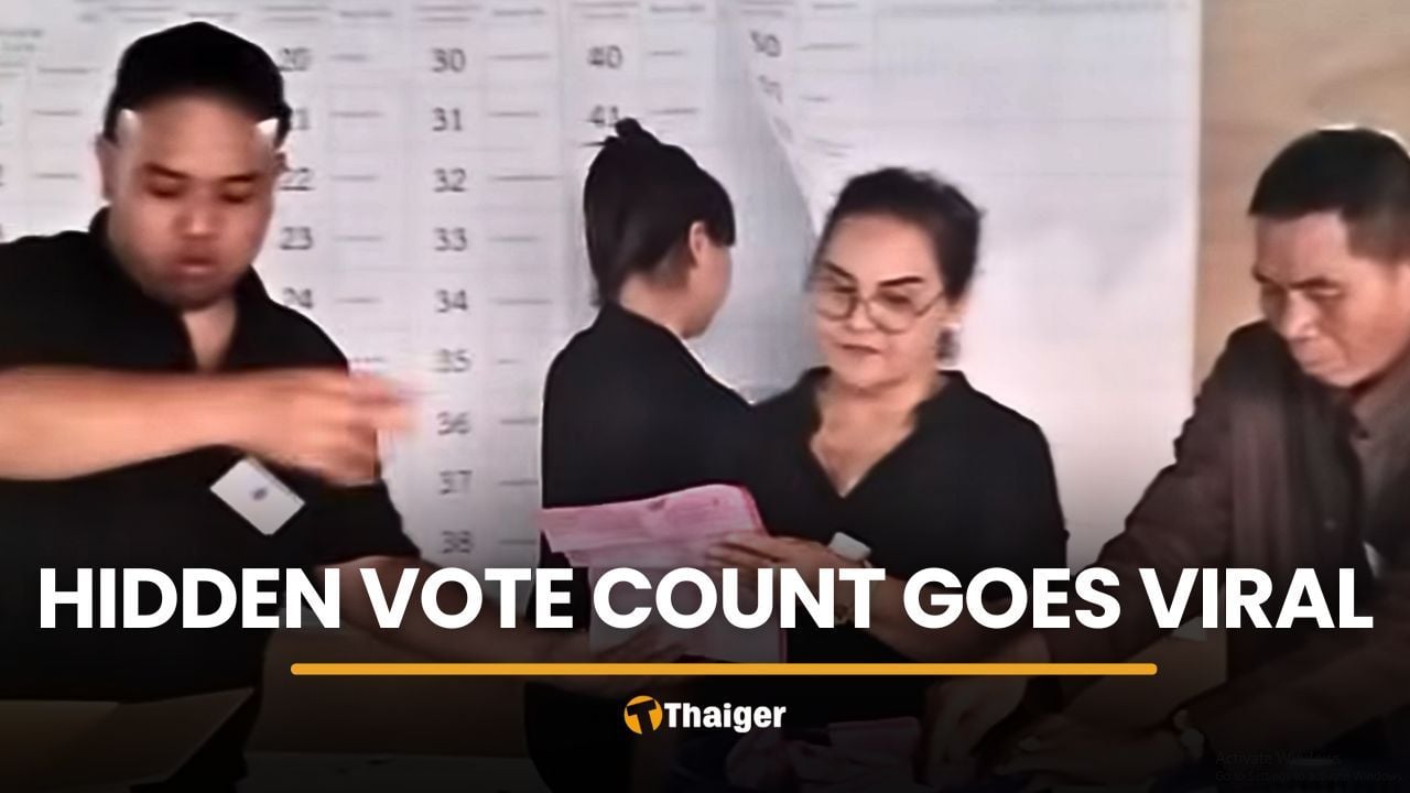 Video shows election official marking votes behind blocked papers | Thaiger