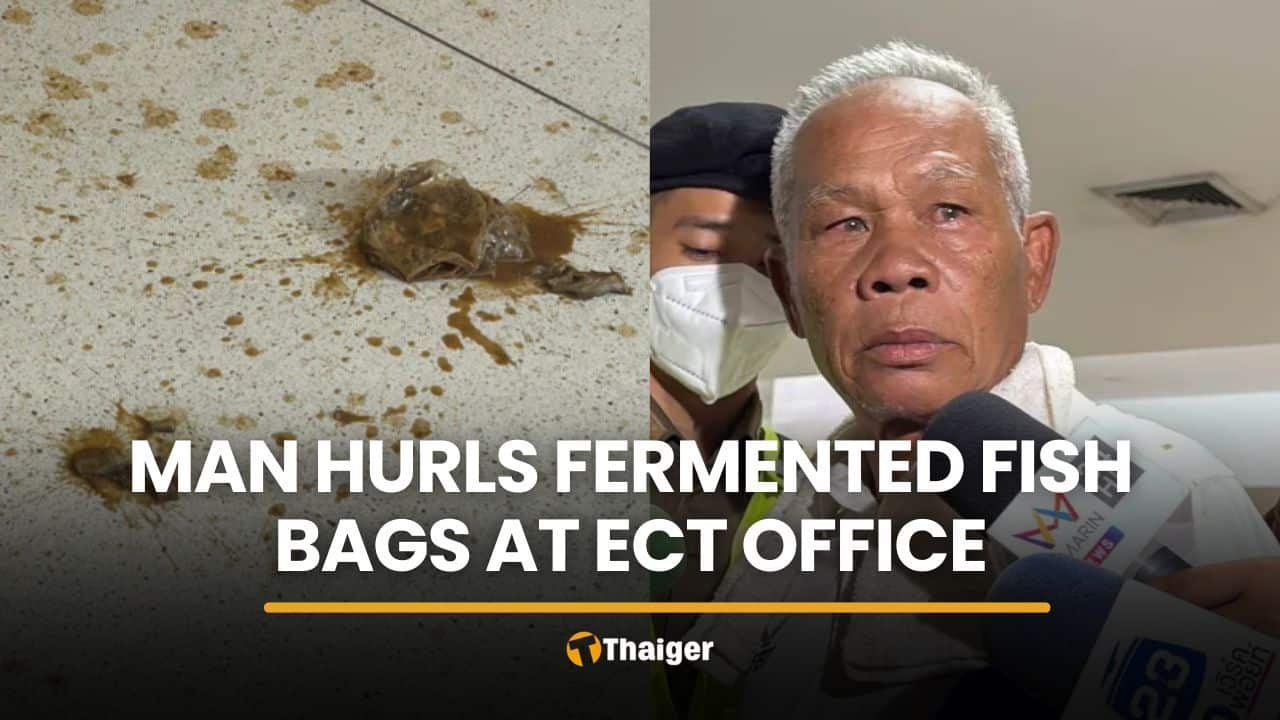 Man throws fermented fish at Election Commission office in Bangkok | Thaiger
