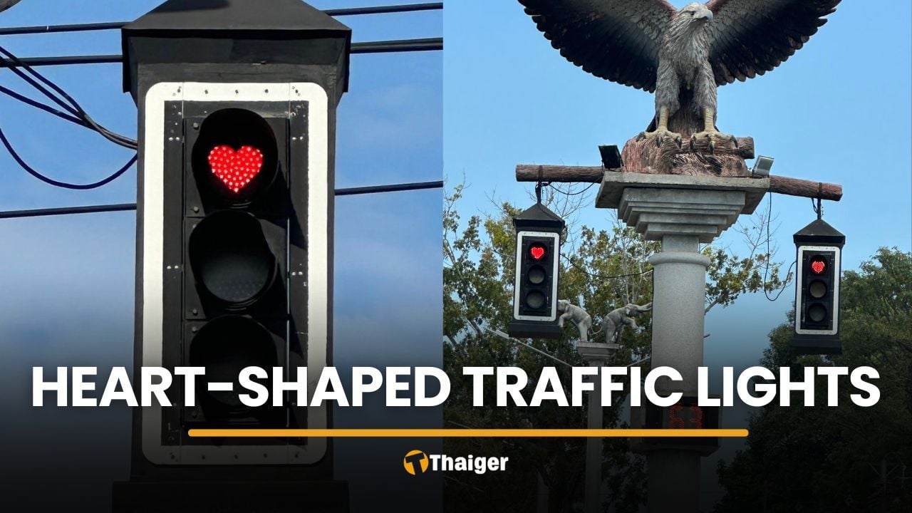 Krabi installs heart-shaped traffic lights for Valentine’s Day | Thaiger