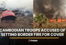 Cambodian soldiers accused of setting border forest fires for cover