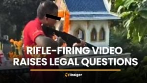 Video of village headman firing rifle at home in Suphan Buri raises legal questions | Thaiger