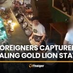 Foreigners caught on CCTV stealing statue from Chiang Mai pub | Thaiger