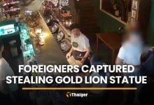Foreigners caught on CCTV stealing statue from Chiang Mai pub | Thaiger