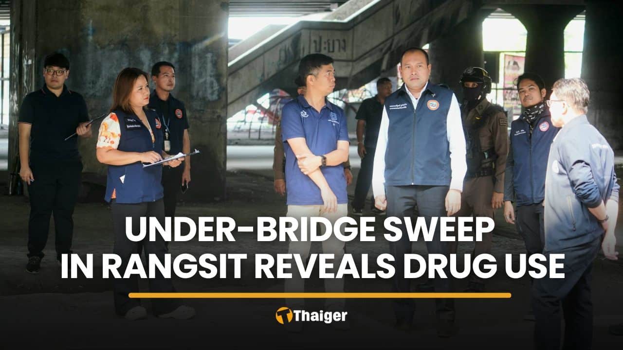 Rangsit mayor leads under-bridge sweep after drug and loitering complaints | Thaiger