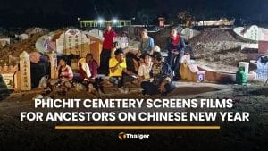 Phichit cemetery screens films for ancestors on Chinese New Year | Thaiger