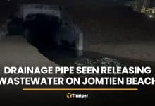 Jomtien Beach drainage pipe seen releasing wastewater into sea | Thaiger