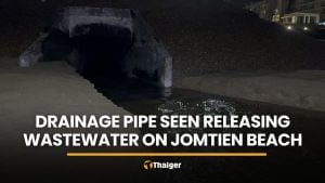 Jomtien Beach drainage pipe seen releasing wastewater into sea | Thaiger