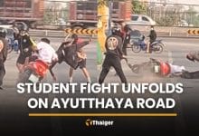 Knives and sickles seen as student fight unfolds on Ayutthaya road | Thaiger