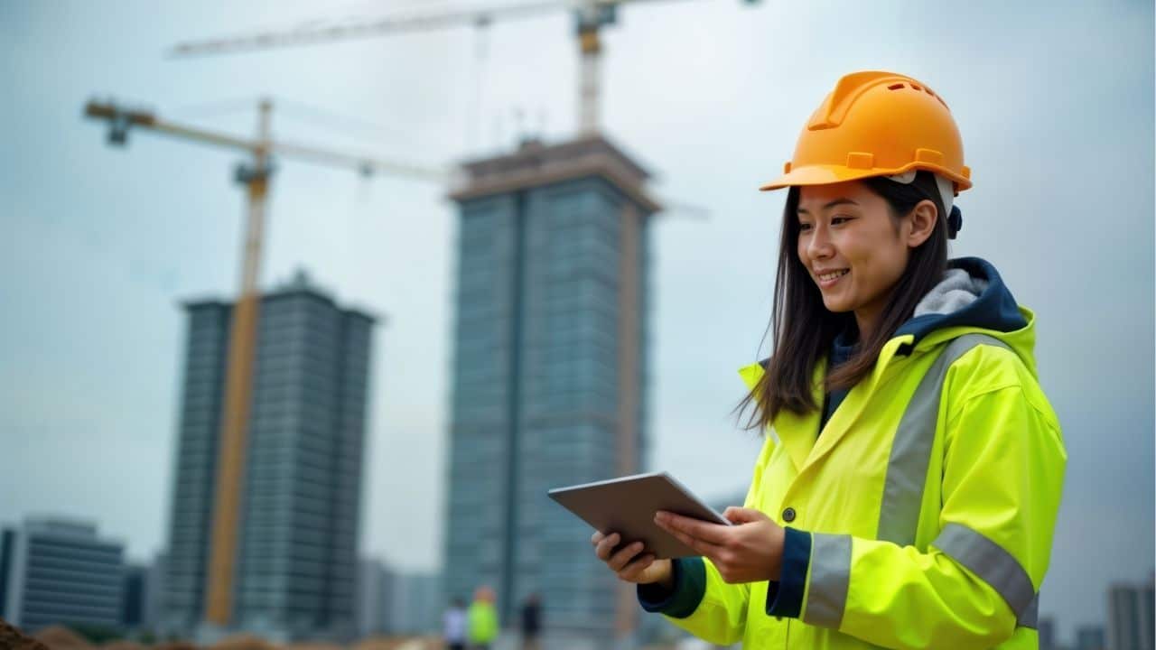 Project managers analyzing project performance through an ERP system dashboard.