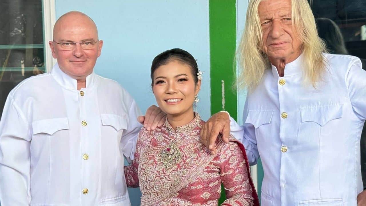 Buriram wedding goes viral as Thai woman marries two Austrian men