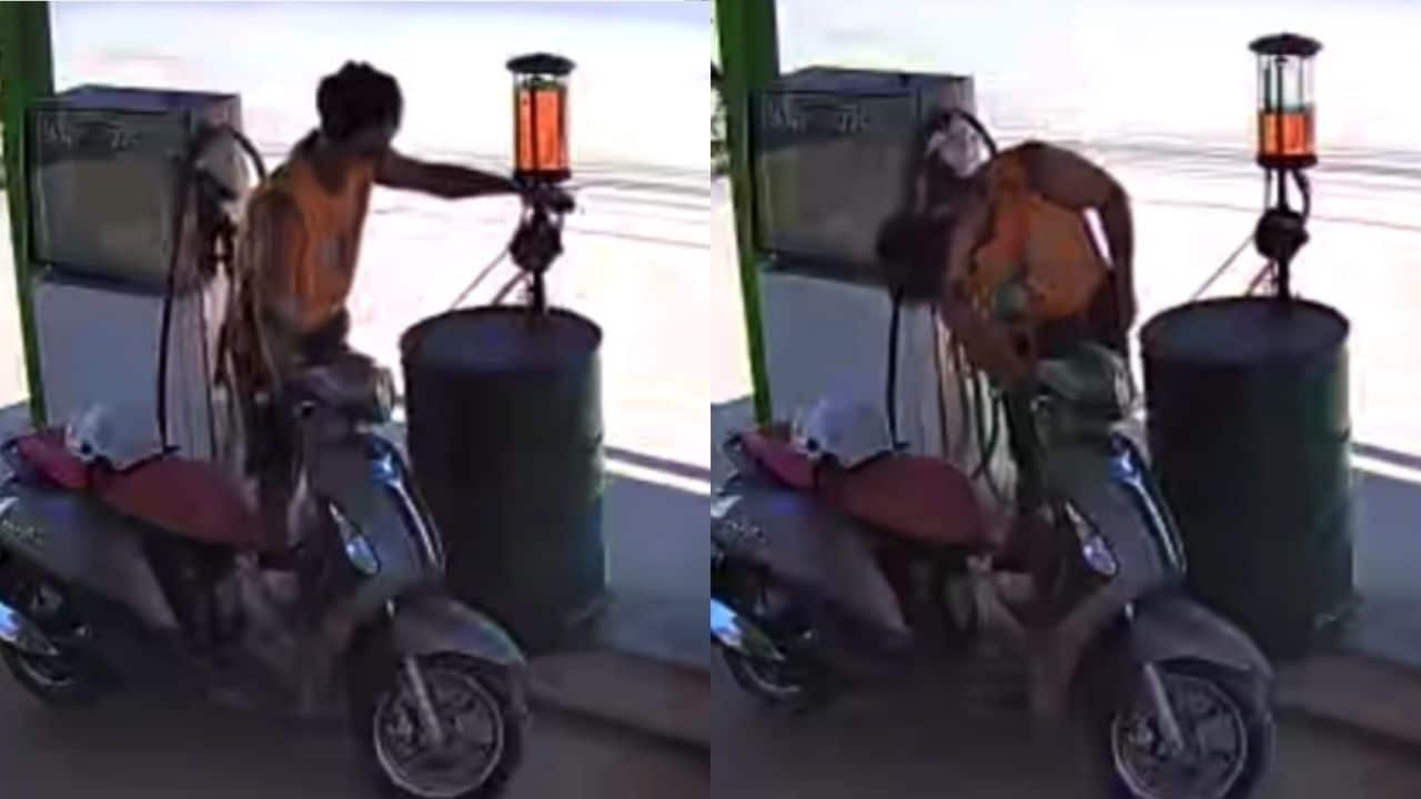 Foreigners steal fuel on Koh Lanta in Krabi