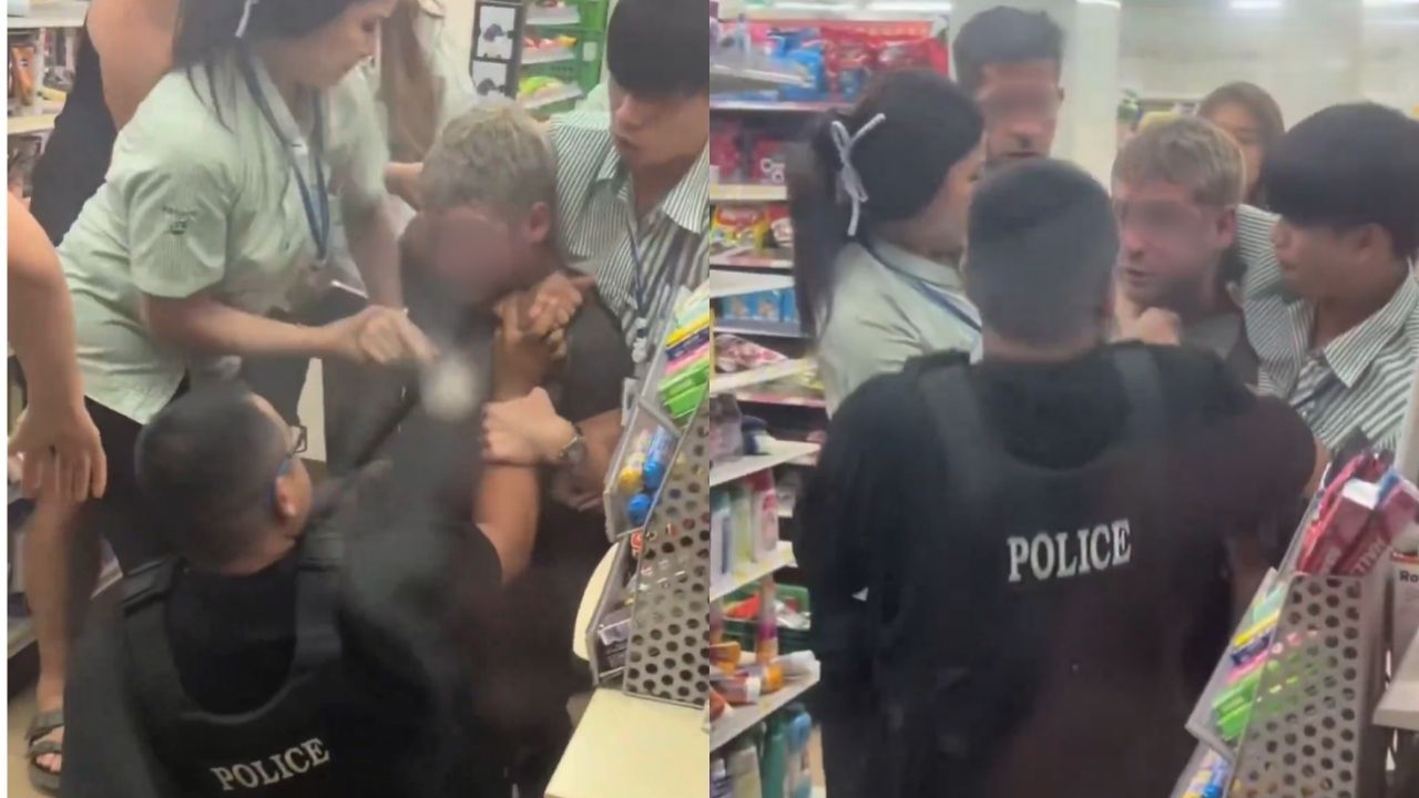 Foreigner attacks Thai police