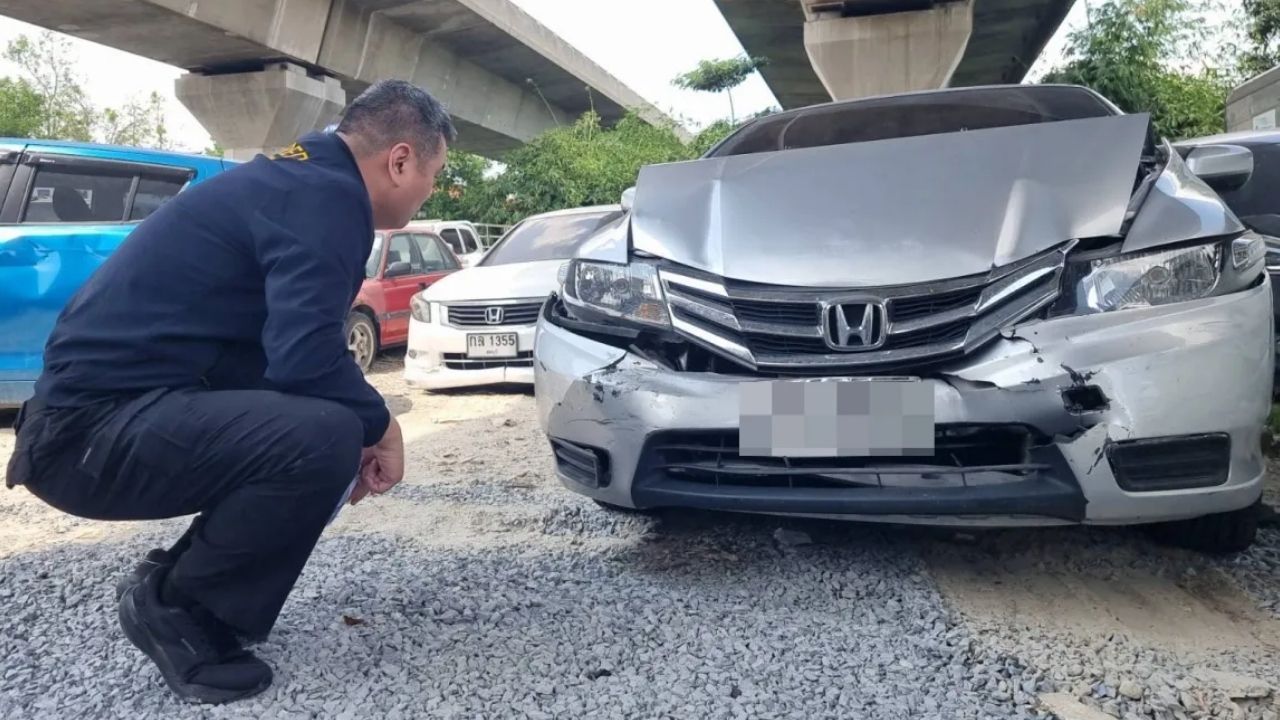 Thai man finds blood and damage after lending car to friend