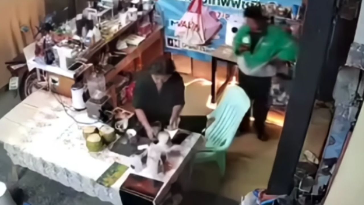 Delivery rider films under woman's skirt