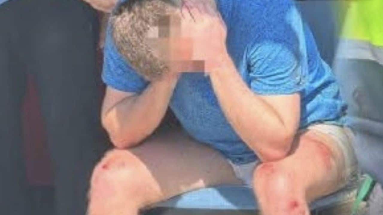 Foreign man blocks road in Phuket