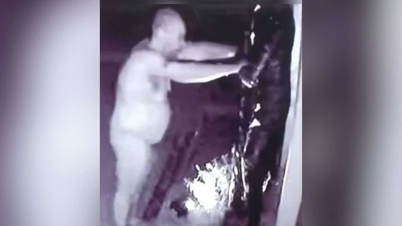 Naked foreigner damages statue in Pattaya