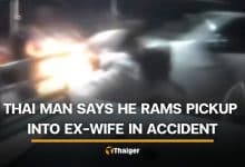 Thai man claims accident after ramming pickup into ex-wife and 7 others | Thaiger
