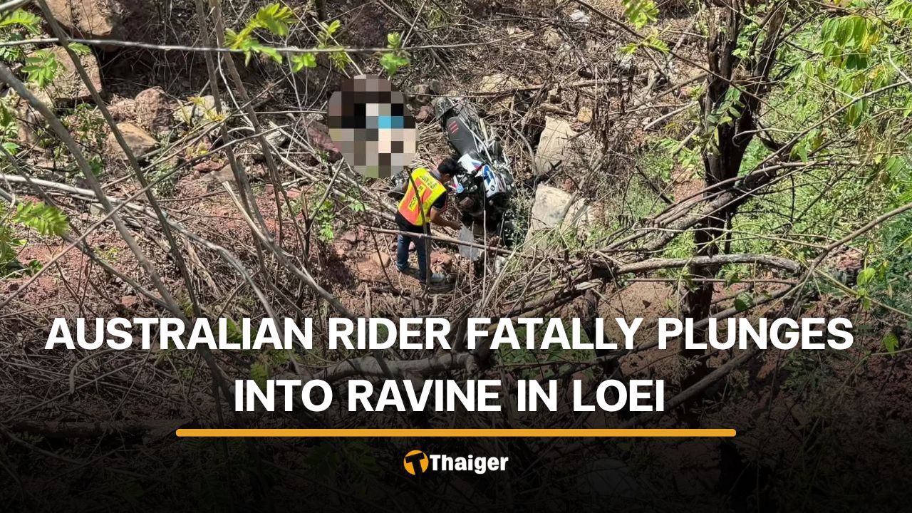 Australian motorcyclist dies after plunge into Loei roadside ravine | Thaiger